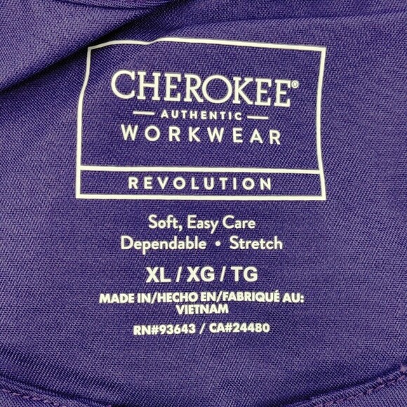 Cherokee Scrub Jacket Womens XL Grape Snap Front Revolution RN Nurse CNA Spa - Picture 2 of 10
